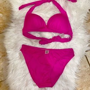Venus Swimwear Bikini SZ 4 TOP B HOT PINK SZ 4 BOTTOMS BEACH SWIMSUIT